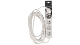 Przedłużacz Domowy Przenośny Logan White 5 - Krotny Z Uziemieniem 5M...