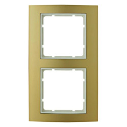 Berker B.3 Ramka podwójna aluminium złota/śnieżnobiała 10123046