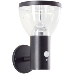 Brilliant G40410/06 Tulip Solar Wall Light Motion Detector Black 3W