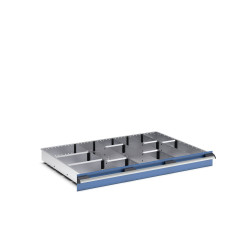 Zestaw przegródek Ściana działowa Srebrny Blacha stalowa for use with Szuflady, Dimensions1050 X 750 X 100mm Bott