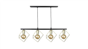 Lampa Wisząca Nowoczesna 4Xe27 Arnica Black/Gold Long