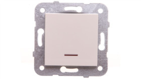 Karre Łącznik 1-Biegunowy Podświetlany, Kolor Krem / 90963719