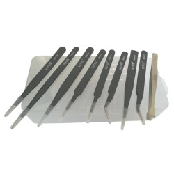 Zestaw pęset w pudełku 9szt. ESD PRO