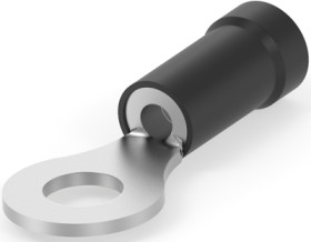 Insulated ring cable lug, 1.31-2.0 mm², AWG 16 to 14, 6.73 mm, M6, black, 342063