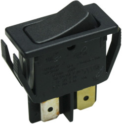 Rocker switch, black, 1 pole, On-Off, off switch, 16 (4) A/250 VAC, 10 (4) A/250 VAC, IP40, unlit, unprinted, 1551.3102