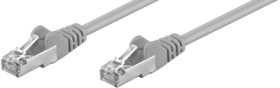 Patch cable, RJ45 plug, straight to RJ45 plug, straight, Cat 5e, SF/UTP, PVC, 250 mm, gray, 95206