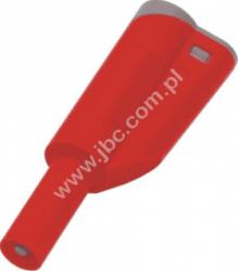 1066-RT Wtyk bezpieczny (tuleja stała) 4mm z dodat.gn. 4mm, przył.przykręc., 36A, 1000V/kat.II, 600V/kat.III, czerwony, ELECTRO-