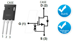 UF3C065040K3S SiC cascode FET, 650V 54A Rdson 0.042R TO-247-3L