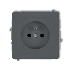 DECO Gniazdo pojedyncze z/u 2P+Z grafitowy mat 28DGP-1zp