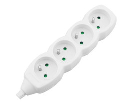 LISTWA 4 GNIAZDA Z UZIEMIENIEM,BIALA