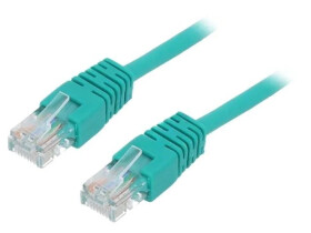Patch cord U/UTP, Cat 5e, RJ45 wtyk z obu stron, linka, CCA, 0,5m PP12-0.5M/G