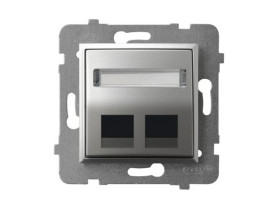 ARIA Obudowa gniazda podwójnego typu Keystone skośna srebro GPK-2US/p/18 OSPEL