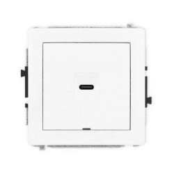 DECO Mechanizm gniazda pojedynczego 1xUSB C-C, bez pola opisowego, biały mat 25DGUSBBO-7