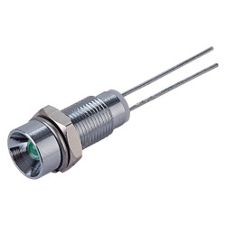 CML 19030001 M6 LED Indicator Green Recessed Satin Chrome Bezel 2.0VDC