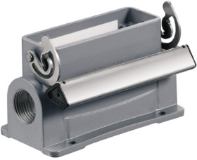 Surface mount housing, size A16, die-cast aluminum, PG21, angled, longitudinal bow locking, IP65, 1665090000