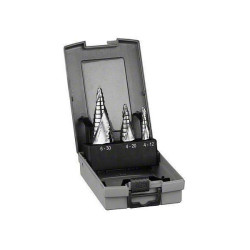 Bosch 2608587426 Step Drill HSS Triangle Shank Set 4-12/ 4-20/ 6-30mm 3-pcs