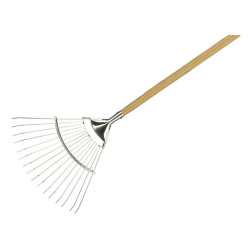 Kent &amp; Stowe 70100062 Stainless Steel Long Handled Lawn &amp; Leaf Rake, FSC&#xAE;