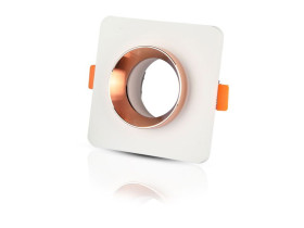 VT-862 Oczko halogenowe trzonek: GU10 gips biała-matowy złoty róż kwadratowa 3117 V-TAC