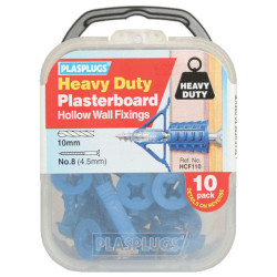 Plasplugs HCF110 Heavy-Duty Plasterboard Fixings Pack of 10