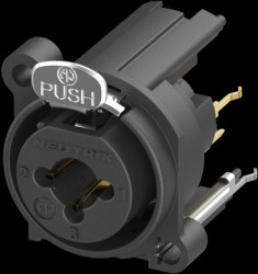 XLR/jack panel mount socket, 3 pole, gold-plated, polyamide, NCJ10FE-V