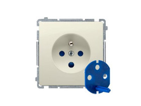 SIMON BASIC Gniazdo DATA z uziemieniem i kluczem uprawniającym (moduł) 16A 250V zaciski śrubowe beż BMGD1.01/12 KONTAKT SIMON