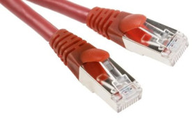 Kabel kategorii 6, Czerwony, Wtyk RJ45/męski RJ45dł.: 500mm, mat. koszulki: LSZH