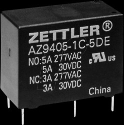 AZ9405-1A-5DSEF Miniatur-Power-Relay, 5 V DC, 10 A, 1 CO
