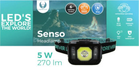 Latarka czołowa LED Senso XP-E 3W + COB 3W z sensorem 270lm Forever Light