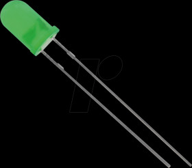 7206G3D-ESA-A LED 5mm, wired, 2 pin, green, 2000 mcd, 40°