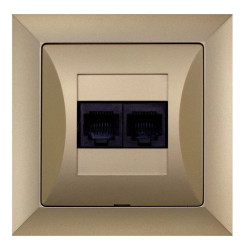 OPAL Gniazdo komputerowe podwójne 2xRJ45 kat.5e krone LSA+ metalizowany piaskowy GTP - 22Op