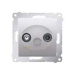 Simon 54 Gniazdo TV-DATA typ F 5-1000 MHz srebrny mat DAD1.01/43