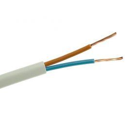 PrzewĂłd elektryczny 2x1 biaĹy okrÄgĹy H03VV-F (OMY) = 1 metr