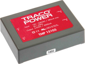 Zasilacz impulsowy nap. wyjściowe: 5V dc 15W 3A 1 wyjście nap. wejściowe: 120 → 370 V dc, 85 → 264 V ac