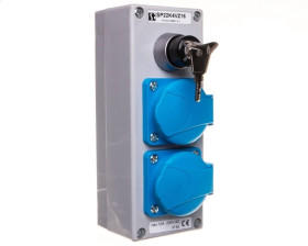 Kaseta sterownicza z przyciskiem SP22-SAA i z dwoma gniazdkami VZ16 230V SP22K4VZ1601-1