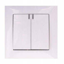 Wesa Łącznik światła podwójny włącznik świecznikowy z podświetleniem biały LC-04