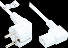 P0131-W050 power cord type E+F CEE 7/7 to C13, white, 1,00 mm², 5 m