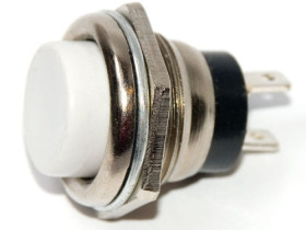 PBS-26W przycisk chwilowy okrągły biały OFF-(ON)