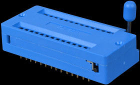 IC socket, 28-pin, burn-in socket, ZIF
