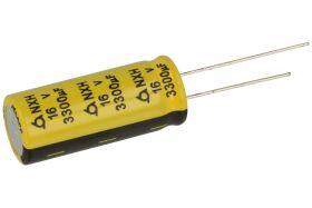 Kondensator; niskoimpedancyjny; elektrolityczny; 3300uF; 16V; NXH16VB3300M 12.5x30; fi 12,5x30mm; 5mm; przewlekany (THT); luzem;