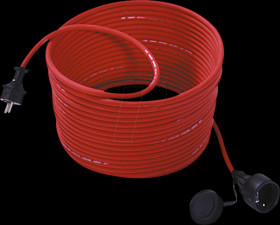 343.372 extension lead for lawn mowers, 16 A/250 VAC, rubber/neoprene, r