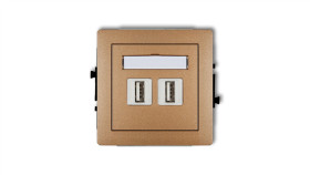 Deco Gniazdo Podwójne 2Xusb-Aa 3.0 Złoty Metalik 8Dgusb-6