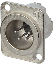 XLR panel plug, 4 pole, silver-plated, 1.5 mm², AWG 16, zinc die casting, NC4MD-LX
