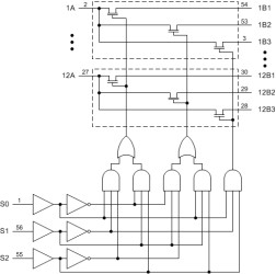 5-V, 3:1, 12-channel general-purpose analog multiplexer