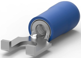 Insulated forked cable lug, 1.25-2.0 mm², AWG 16 to 14, M3.5, blue, 320861
