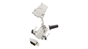 Złącze D-Sub lutowane 9-pinowe Męski Wpust boczny Montaż na kablu