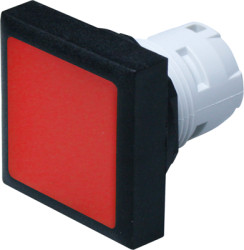 Pushbutton, unlit, groping, waistband square, red, front ring black, mounting Ø 16.2 mm, 1.30.070.451/0300