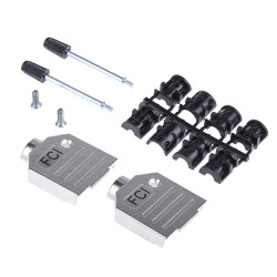 Osłona tylna D-Sub 9 -pinowe Cynk odlewany Proste Amphenol Communications Solutions E