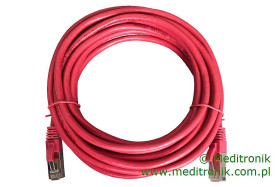 Patchcord S/FTP miedziany kat.6 (klasa E) linka czerwony dł.7.5m kabel ekranowa