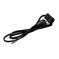 kabel elektryczny czarny 2m z wyłącznikiem i wtyczką