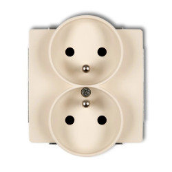 DECO Gniazdo podwójne z/u beżowy 1DGPR-2zp